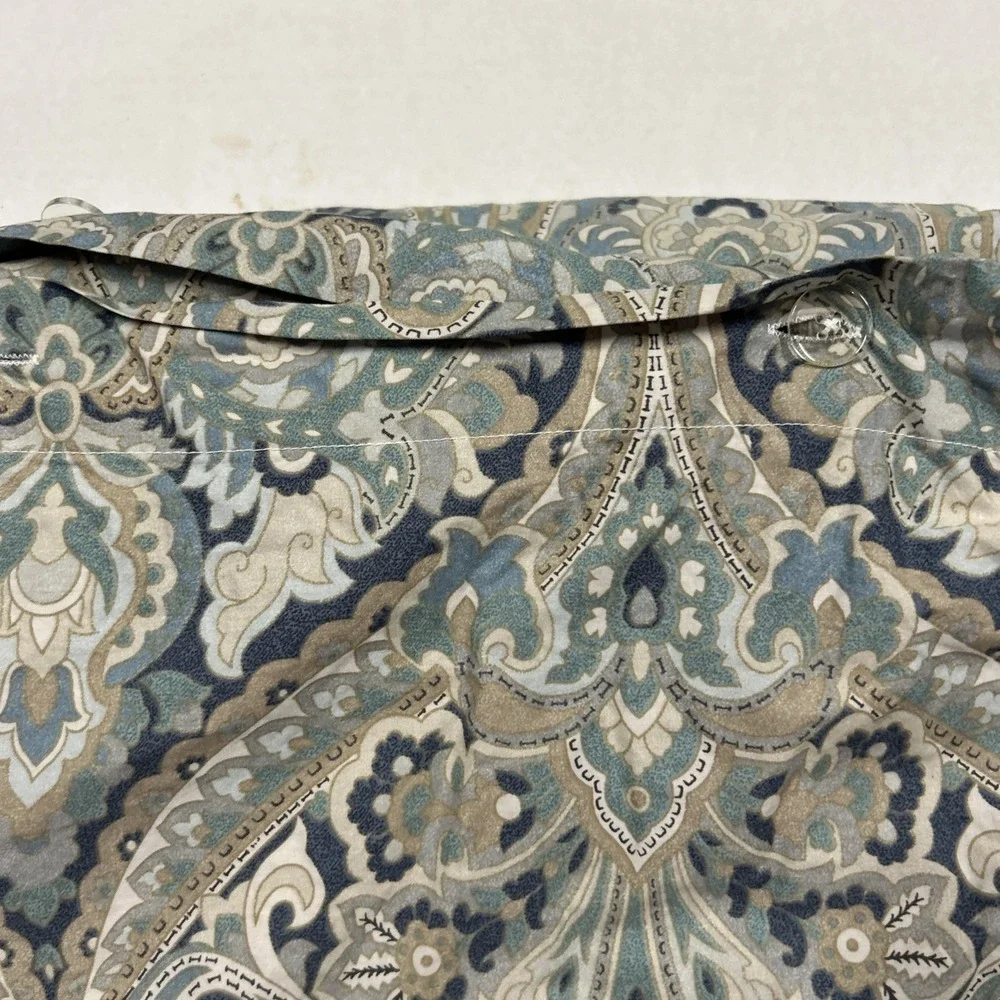 Pottery Barn Duvet Mackenna Paisley Queen Size Blue Green Preppy Cotton